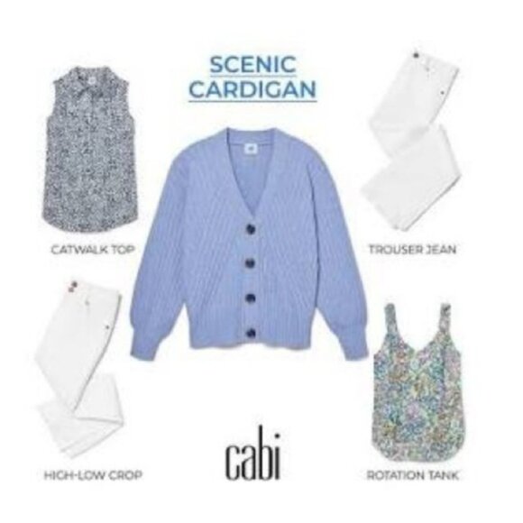 Cabi Scenic Cardigan Style # 5831 Light Blue Button Front Sweater - Size Large - Picture 11 of 15